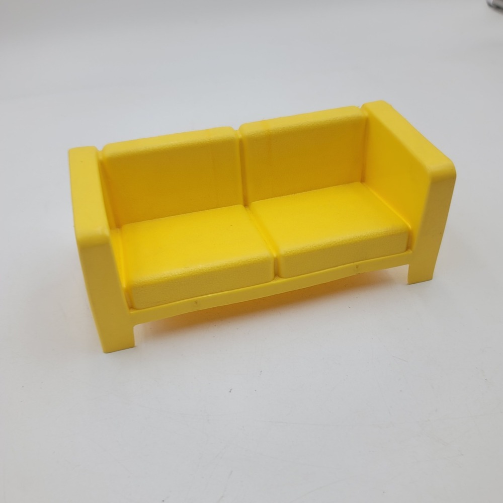 Vintage 1973 Barbie Dreamhouse Yellow Sofa Mattel 7825-0060 Retro Furniture
